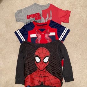 2 Spider-Man Shirts and a Spider-Man hoodie